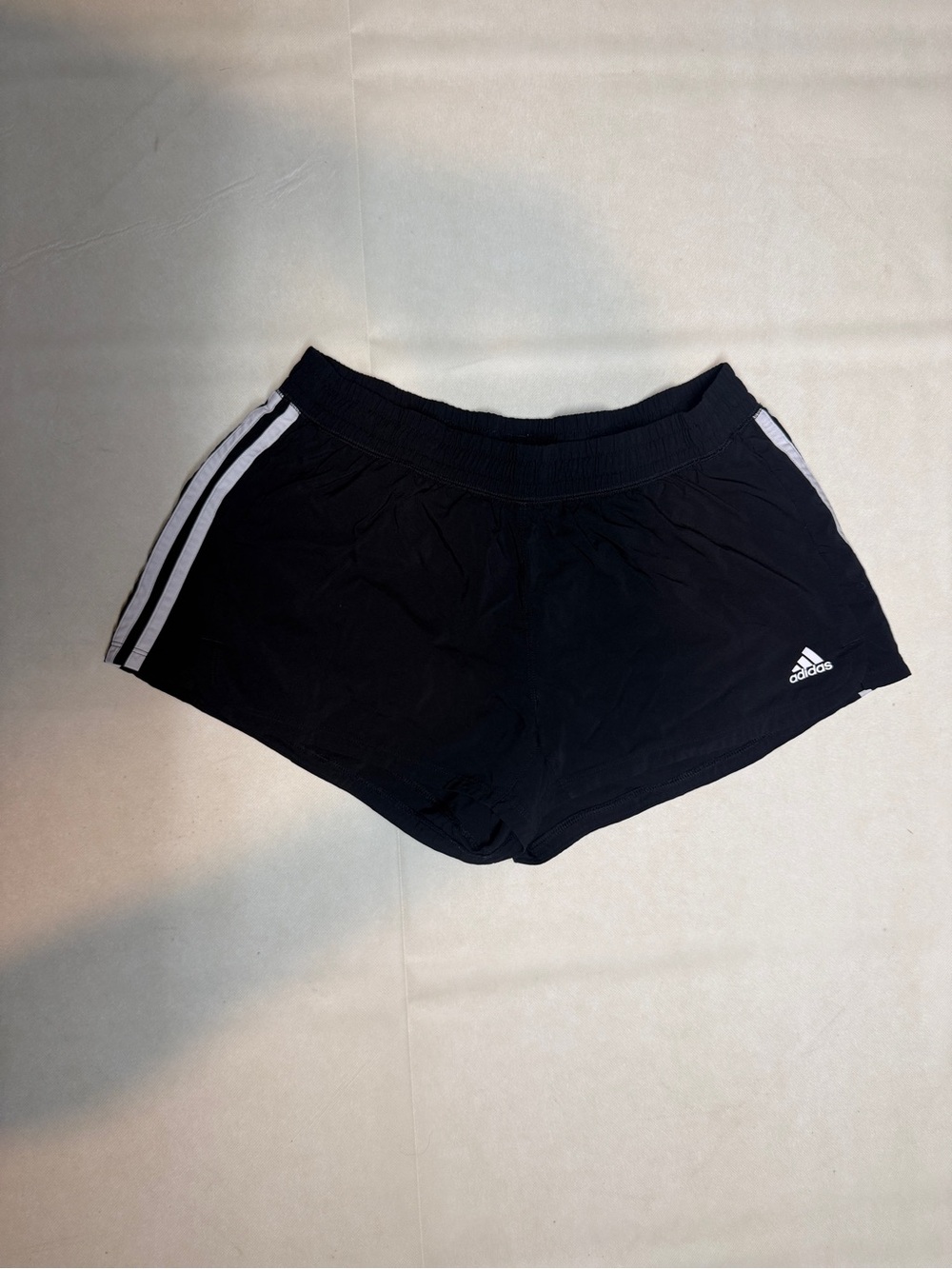 adidas Black Women's Athletic Shorts with White Side Stripes
